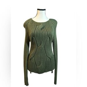 Elegant Olive Knit Women's Sweater